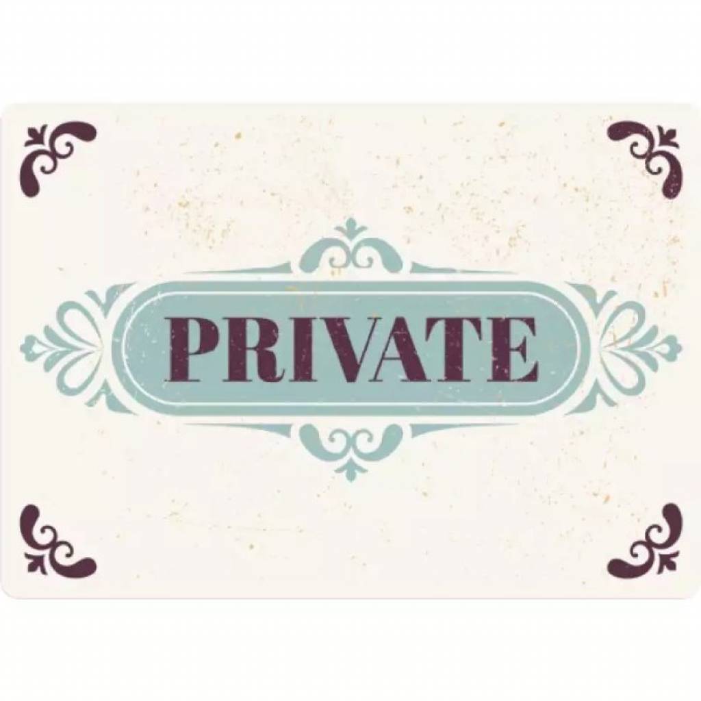 Metallschild "Private (h)"